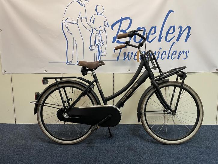Cortina U4 24/42cm 3v Transportfiets Meisje Mat Zwart, Fietsen en Brommers, Fietsen | Meisjes, Zo goed als nieuw, 24 inch, Versnellingen