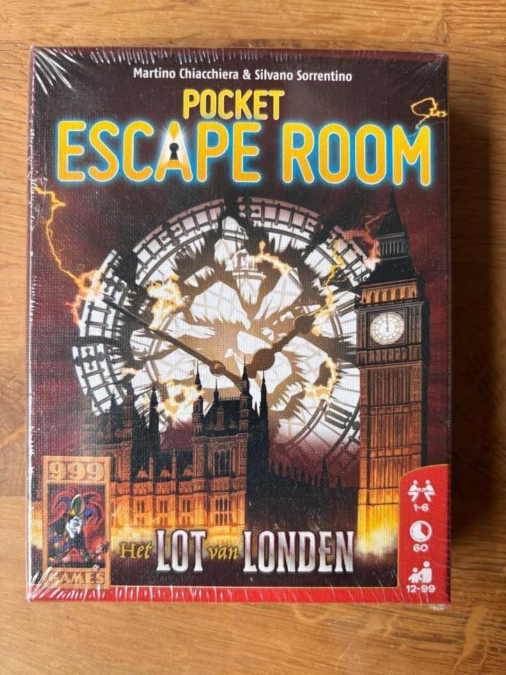 Pocket Escape Room - Het Lot van Londen - 999 Games NIEUW, Hobby en Vrije tijd, Denksport en Puzzels, Nieuw, Overige typen, Ophalen of Verzenden