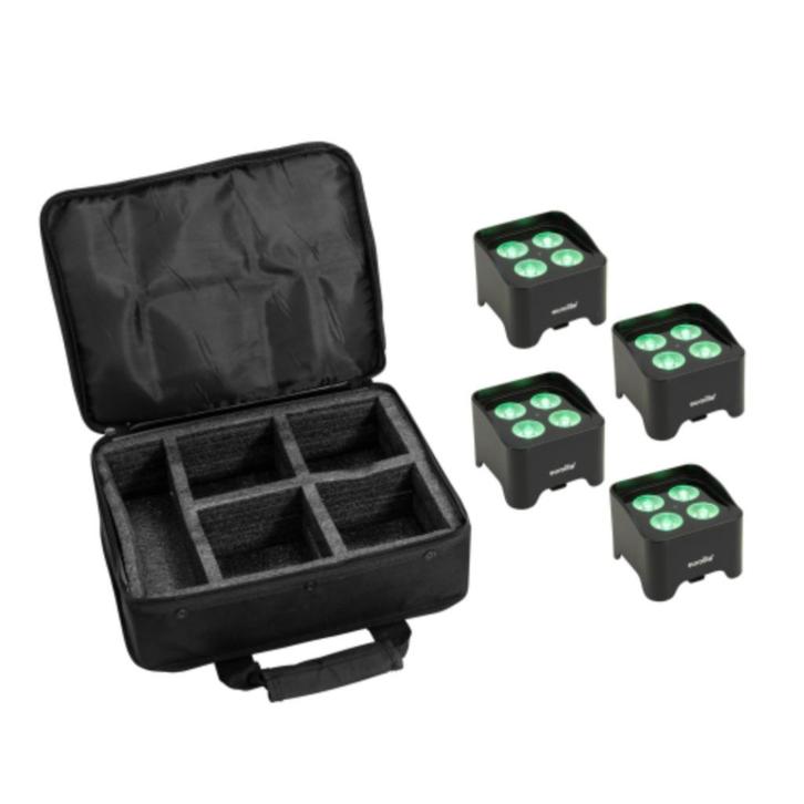 Bundel 4x EUROLITE AKKU Mini UP-4 QCL Spot MK2 met Tas, Muziek en Instrumenten, Licht en Laser, Nieuw, Licht, Geluidgestuurd, Kleur
