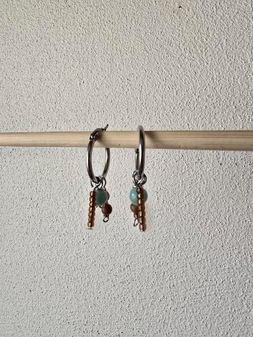 Amazoniet oorbellen handgemaakt, Sieraden, Tassen en Uiterlijk, Oorbellen, Nieuw, Overige materialen, Ophalen of Verzenden