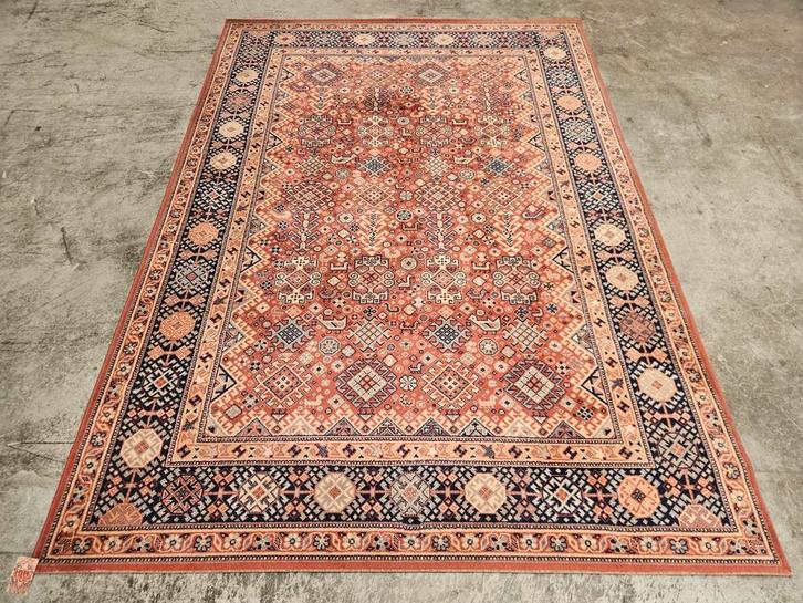 Vintage oosters wol vloerkleed Kazak pink 200x285cm, Huis en Inrichting, Stoffering | Tapijten en Kleden, Gebruikt, 150 tot 200 cm