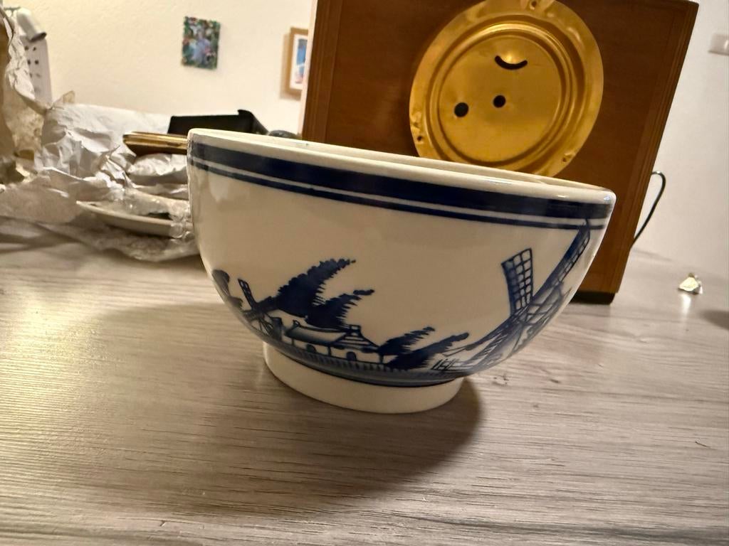 Delfts Blauw Kom met Molens, Antiek en Kunst, Ophalen of Verzenden