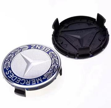 Set naafdoppen 75 mm Mercedes (4 stuks) nieuw blauw beschikbaar voor biedingen