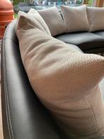 Rolf Benz 222 Groot - Zwart Leer, Ophalen, 100 tot 125 cm, Hoekbank, 300 cm of meer