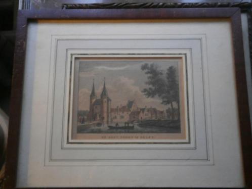 Oostpoort Delft, Kopergravure, certificaat Jan Bulthuis, Antiek en Kunst, Kunst | Etsen en Gravures, Ophalen of Verzenden