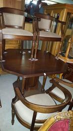 Klassiek eiken eetkamer met armstoelen WALRAVEN met tafel, Huis en Inrichting, Stoelen, Ophalen, Bruin