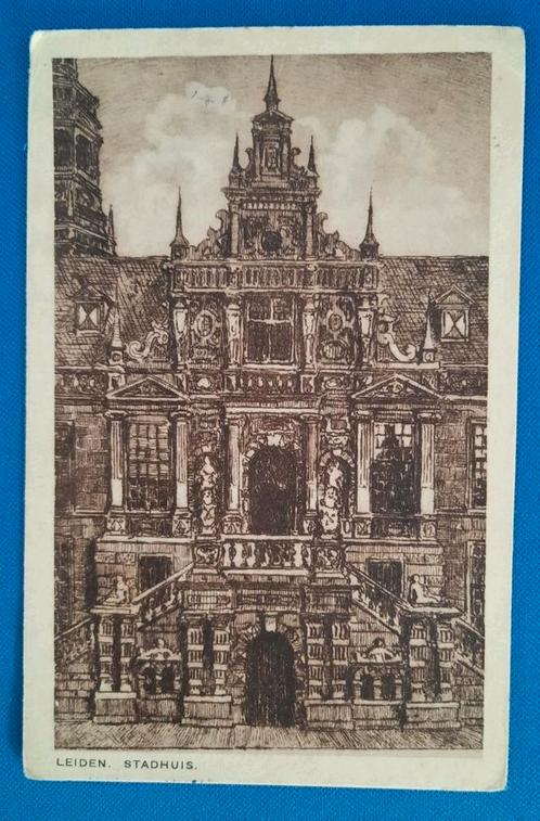 Ansichtkaart Leiden Stadhuis 1931, Verzamelen, Ansichtkaarten | Nederland, Gelopen, Zuid-Holland, 1920 tot 1940, Ophalen of Verzenden