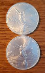 2 x 1 oz zilveren 2014-2015 mex .libertads  incl.capsule, Postzegels en Munten, Munten | Amerika, Zilver, Ophalen of Verzenden