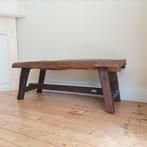 massief houten 'boomstam' bank, Ophalen, Zo goed als nieuw, Rechthoekig, 125 cm of meer