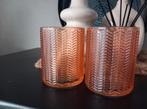 Twee leuke windlichten peach, Huis en Inrichting, Woonaccessoires | Kandelaars en Kaarsen, Overige materialen, Overige kleuren