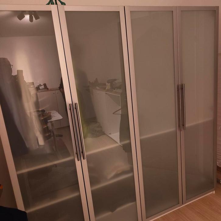 4x Ikea PAX deuren, aluminium/mat glas, Huis en Inrichting, Kasten | Kledingkasten, Ophalen of Verzenden