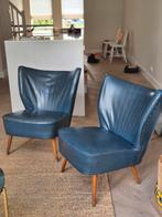 2x Blauwe / petrol cocktailstoel, Huis en Inrichting, Fauteuils, Ophalen, Gebruikt, 50 tot 75 cm
