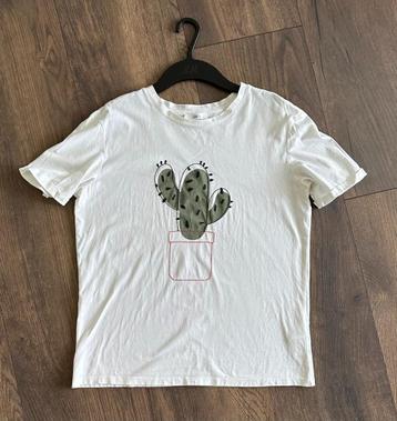 Jake's Casual witte t-shirt shirt met cactus print maat M beschikbaar voor biedingen