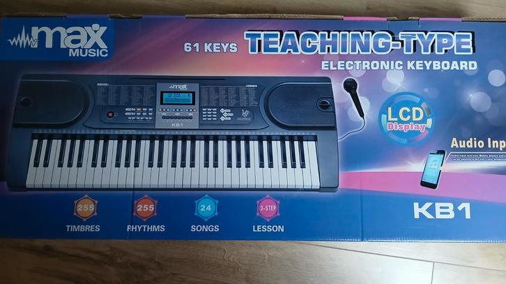 Keyboard voor beginners, Max Music, Muziek en Instrumenten, Keyboards, Gebruikt, 61 toetsen, Overige merken, Met standaard, Ophalen of Verzenden
