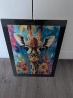 Schilderij met Giraffe, Minder dan 50 cm, Ophalen of Verzenden, Zo goed als nieuw, Schilderij