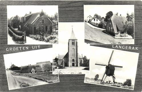 Groeten uit Langerak - 4 afb. o.a. Wipmolen - 1986 beschreve, Verzamelen, Ansichtkaarten | Nederland, Ongelopen, Utrecht, 1960 tot 1980