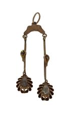 14k gouden antieke ketting hanger grote peergeslepen diamant, Ophalen of Verzenden, Goud, Hanger, Met edelsteen