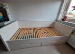 Kuipbed bedbank met 2 lades wit, Huis en Inrichting, Slaapkamer | Bedden, 90 cm, Gebruikt, Eenpersoons, Wit