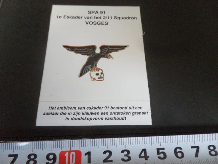 sticker Leger SPA 91 1e Eskader van het 2/11 Squadron VOSGES, Verzamelen, Stickers, Zo goed als nieuw, Ophalen