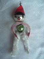 Kerst ornament chenille mannetje + glazen kralen buik/ hoofd, Diversen, Kerst, Ophalen of Verzenden, Gebruikt