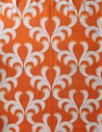 Vintage oranje gordijnen uit '70 seventies, Ophalen of Verzenden, Gebruikt, Katoen