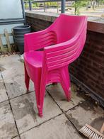 Mooie Roze tuinstoelen (2 stuks nog beschikbaar) stapelbaar, Ophalen, Zo goed als nieuw, Kunststof, Stapelbaar