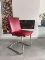 Vier rood lederen Henders & Hazel design eetkamerstoelen., Huis en Inrichting, Stoelen, Ophalen, Henders en Hazel, Zo goed als nieuw