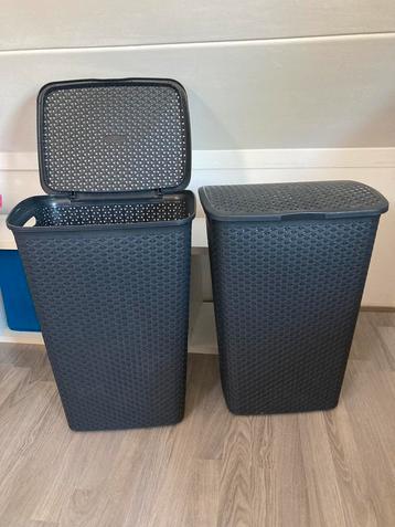 Set van 2 zwarte curver wasmanden  beschikbaar voor biedingen