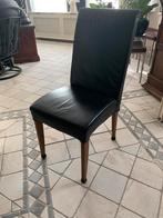 5 zwarte leren stoelen: gratis af te halen, Ophalen, Gebruikt, Zwart, Hout