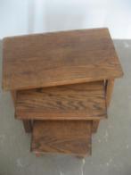 eiken tafeltjes, Huis en Inrichting, Tafels | Bijzettafels, Minder dan 55 cm, Gebruikt, Vierkant, Mimiset