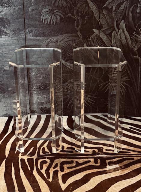 SET PLEXIGLAS LUCITE PIEDESTAL PLANTENTAFELS CONSOLES SOKKEL, Huis en Inrichting, Woonaccessoires | Zuilen en Pilaren, Ophalen