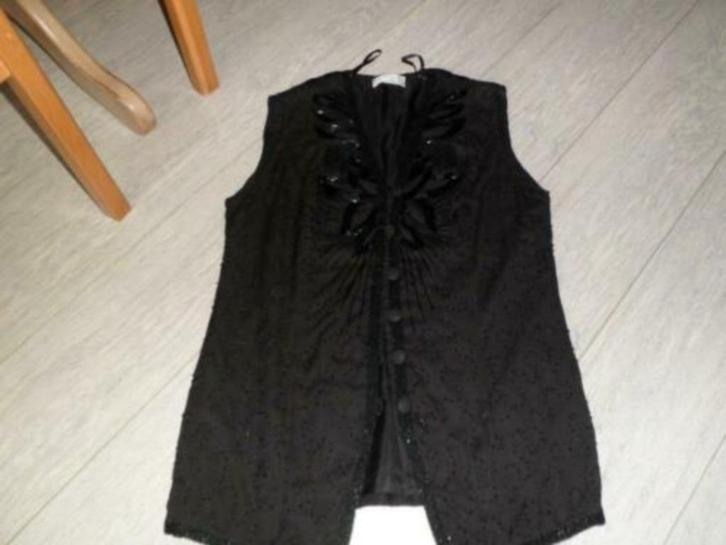 Mooie zwart vestje / top, met knoopsluiting, maat 42, merk F, Kleding | Dames, Truien en Vesten, Zo goed als nieuw, Maat 42/44 (L)