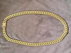Heren ketting rvs net 18 kr goldplate nieuw, Ophalen of Verzenden, Nieuw, Goud, Overige materialen