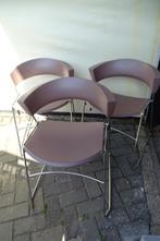 3 Giroflex zaal/kantine stoelen, Huis en Inrichting, Stoelen, Ophalen, Gebruikt, Metaal, Drie