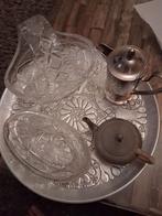 Vintage Dienblad met Kristal en Theepot, Ophalen of Verzenden