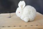 Vintage miniatuur Steiff witte wol en vilt Pom Pom konijnt, Ophalen of Verzenden