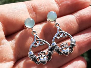 Vanoli - 925 zilver oorbellen / oorstekers Keltisch Claddagh beschikbaar voor biedingen