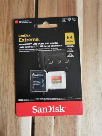 SanDisk Extreme 64GB microSD - Nieuw geseald! beschikbaar voor biedingen