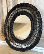 Vintage rotan spiegel, Minder dan 50 cm, Ophalen of Verzenden, Zo goed als nieuw, Minder dan 100 cm