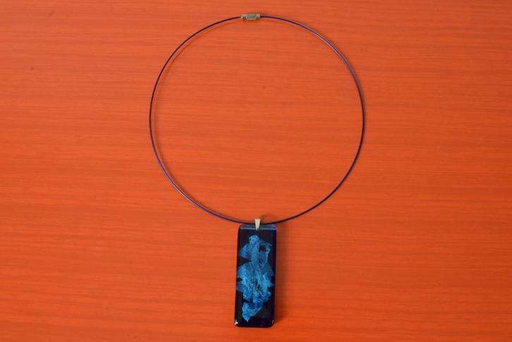 Retro vintage glazen Murano halsketting / hanger aan spang, Sieraden, Tassen en Uiterlijk, Kettingen, Zo goed als nieuw, Overige materialen