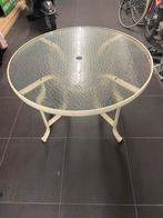 Tuintafel rond 120 met glasplaat, Ophalen of Verzenden, Zo goed als nieuw, Rond