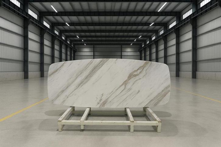Deens ovale eettafel 240x100cm quartzstone deens ovaal facet, Huis en Inrichting, Tafels | Eettafels, Ophalen