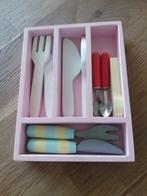 Bestekbakje met houten bestek., Kinderen en Baby's, Speelgoed | Houten speelgoed, Ophalen, Zo goed als nieuw, Overige typen