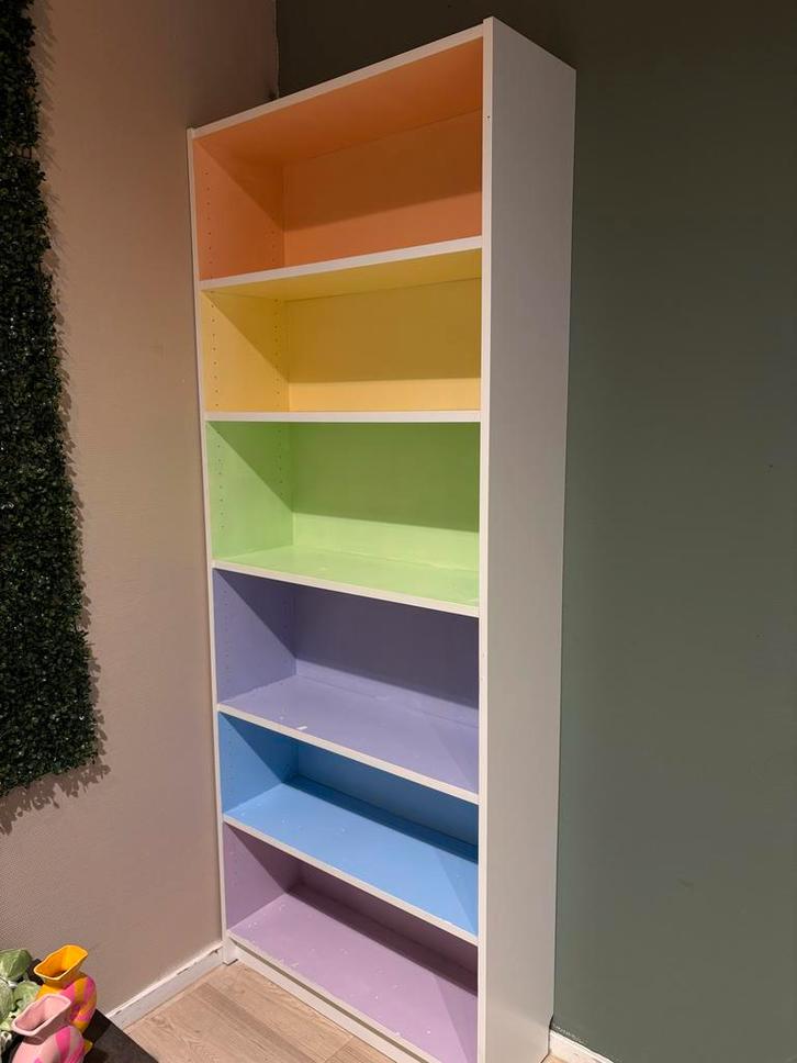 3 Geverfde Billy IKEA Kasten, Huis en Inrichting, Kasten | Boekenkasten, Gebruikt, 50 tot 100 cm, 200 cm of meer, 25 tot 50 cm