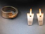 set Ring en Oorbellen NOL COOPMANS / Zilver en 14 kt Goud, Verzenden, Goud, Overige typen