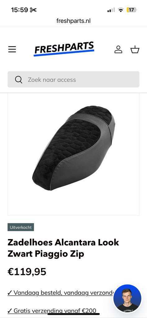 Zadelhoes Alcantara Look Zwart Piaggio Zip, Fietsen en Brommers, Brommeronderdelen | Scooters, Nieuw, Piaggio, Zadel, Ophalen of Verzenden