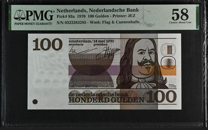 100 Gulden 1970 Michiel de Ruyter  (Pick 93a), Postzegels en Munten, Bankbiljetten | Nederland, 100 gulden, Ophalen of Verzenden