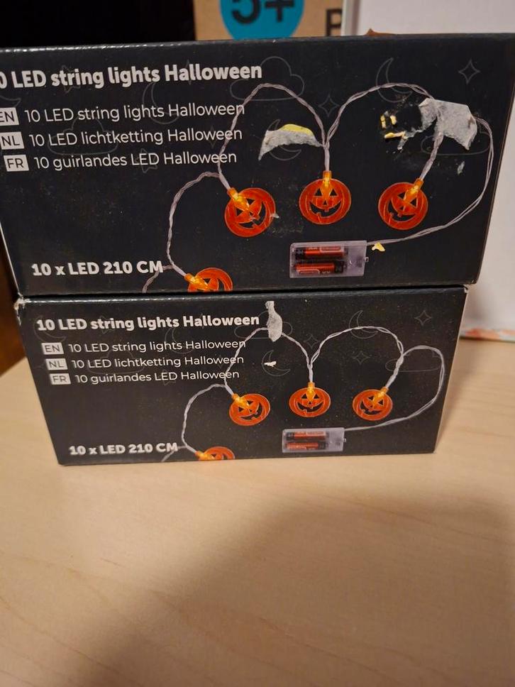 2x Halloween Lichtketting - 10 Lampjes, Hobby en Vrije tijd, Feestartikelen, Nieuw, Ophalen of Verzenden