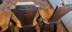 6 eetkamerstoelen massief eiken topform izgs, Ophalen, Gebruikt, 70s, 4 tot 6 stoelen