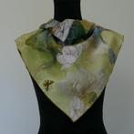 Zijden Sjaal - Chideco - Jacquard Geweven - 65x65cm, Kleding | Dames, Ophalen of Verzenden, Nieuw, Sjaal